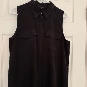 Black button down top